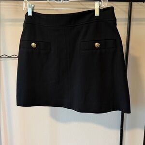 Chic Black Mini Skirt with Gold Accents